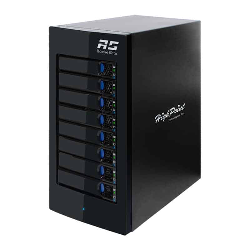 HighPoint RocketStor 6418AS 8 Bay 6Gb/s SAS/SATA Hardware RAID Tower Enclosure